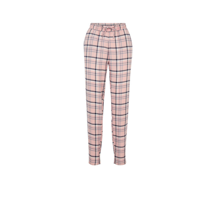 Pantalon à carreaux vintartiz rose poudré.