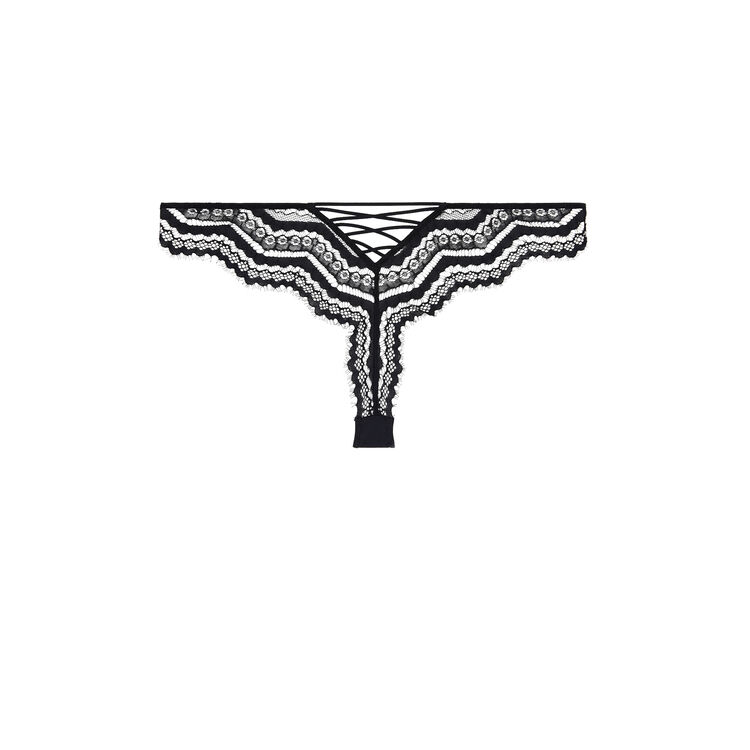 Tanga micro/dentelle pushwaviz noir.