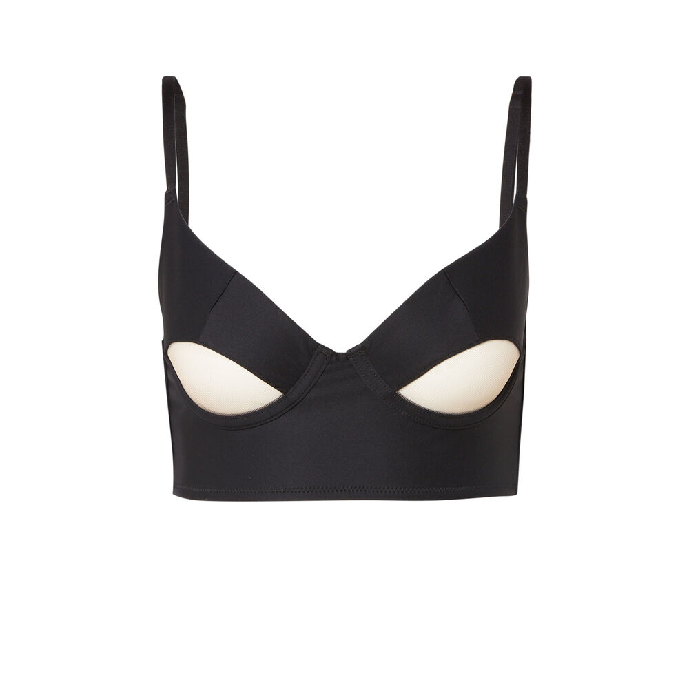 Bustier demi cup beha - zwart zwart.