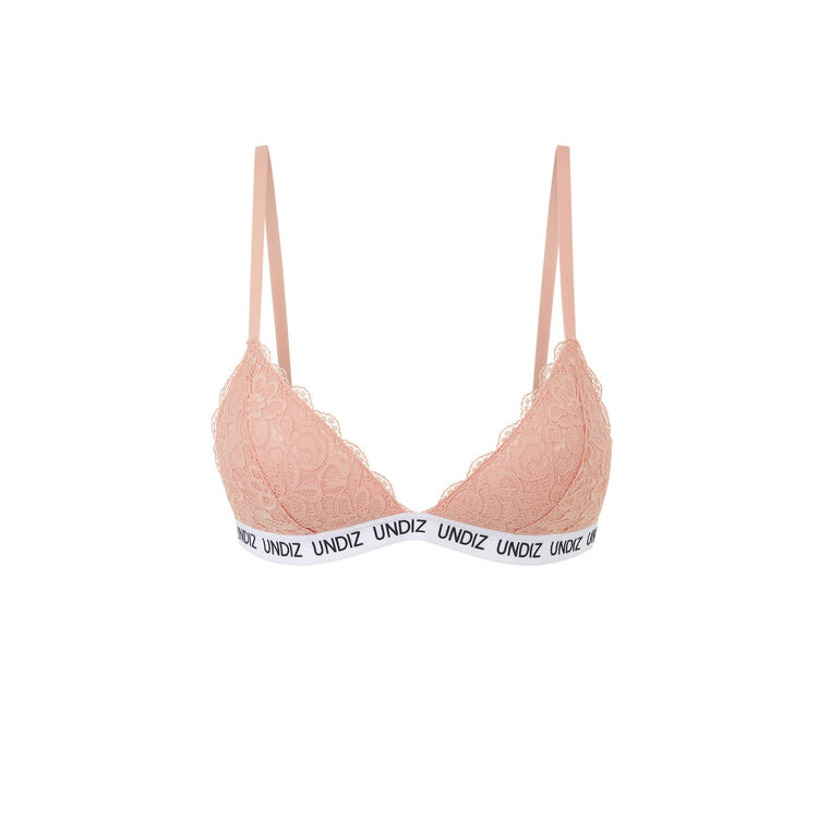 Soutien-gorge triange coqué dentelle secretiz laciz rose poudré.