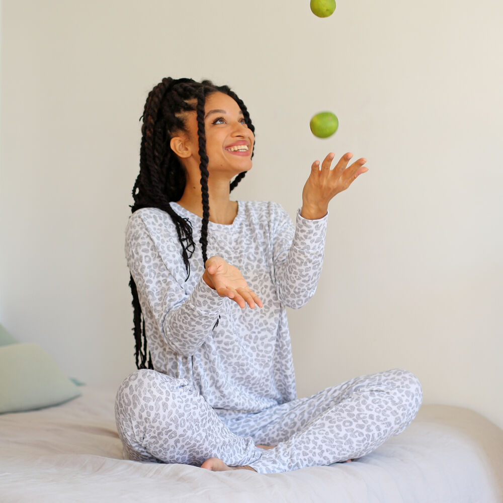 Top imprim&eacute; l&eacute;opard - blanc  blanc.