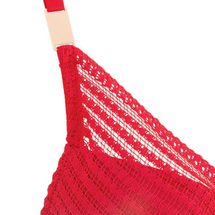 Soutien-gorge push en dentelle cultiz rouge.