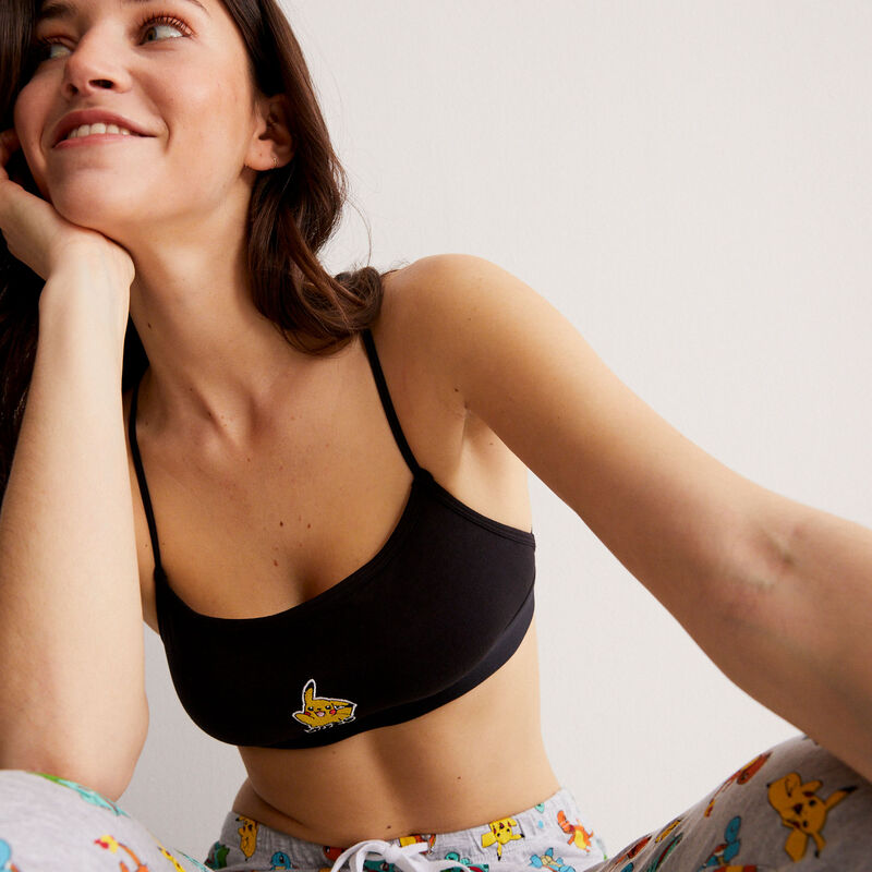 beha met Pikachu print en bandjes - zwart beha met Pikachu print en bandjes - zwart;