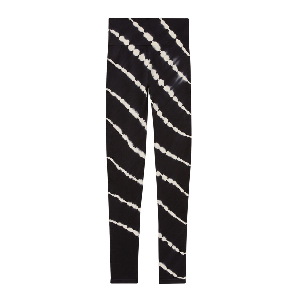 Sportlegging met tie and dye efect - zwart zwart.