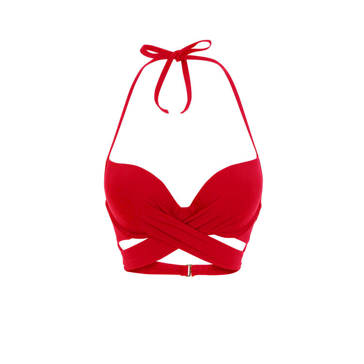Haut de maillot de bain rouge fusioniz rouge.