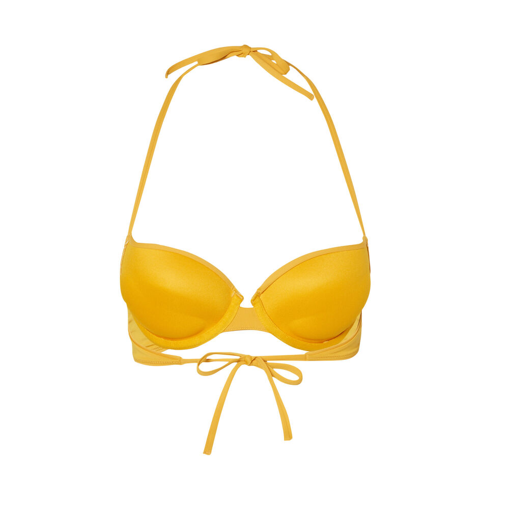 Bikinitopje push-up met blote rug - geel geel.