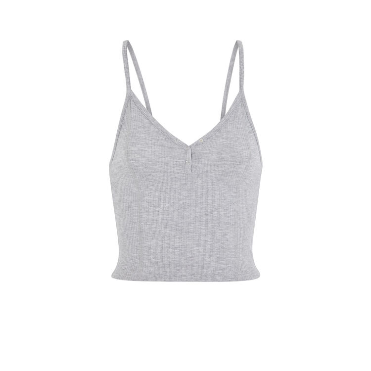 Crop top a boutons pression petitdebiz gris clair.