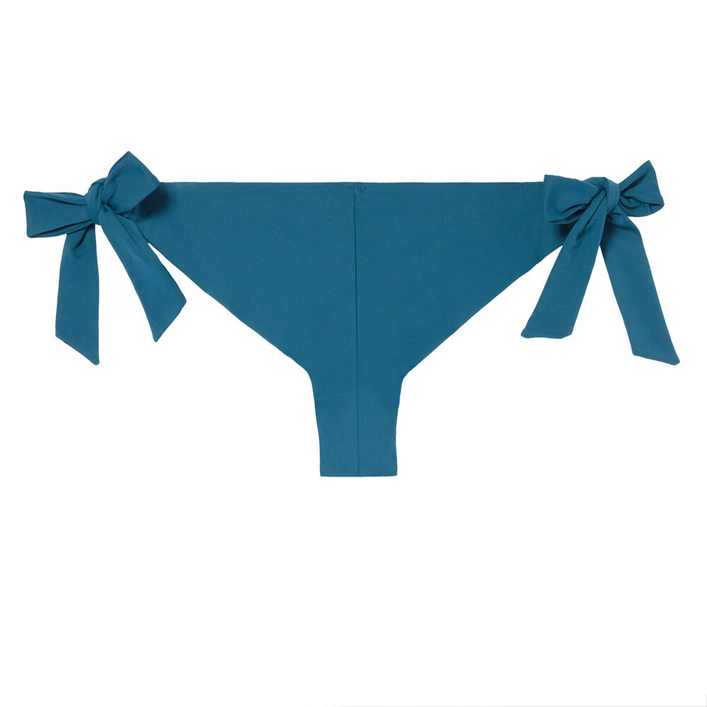 Bikinibroekje met strikdetails - eendenblauw blauw.