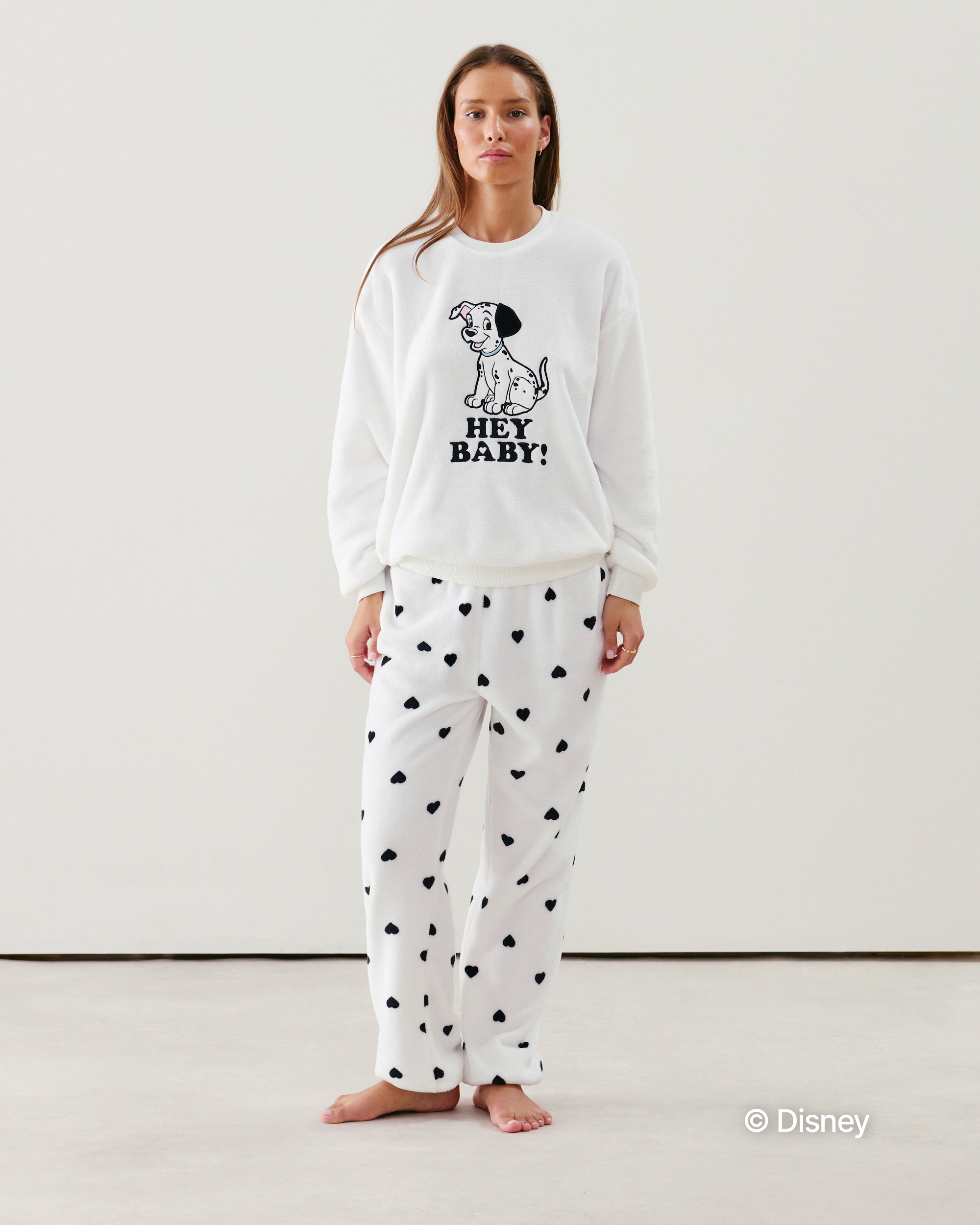 Pyjama Fille 101 Dalmatiens Disney - Haut Manches Longues + Pantalon, Tailles 4-5 Ans à 9-10 Ans
