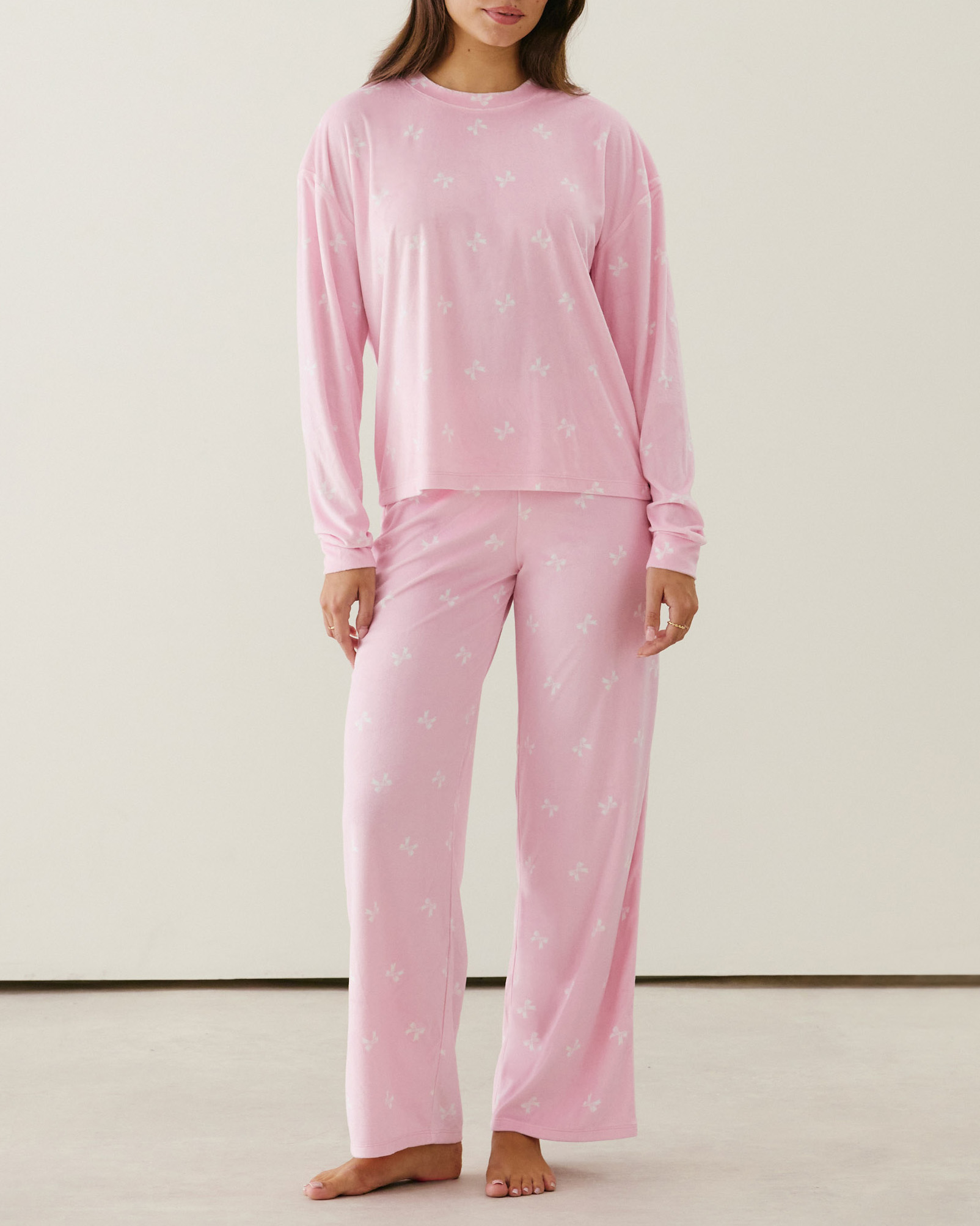 Pyjama Femme Noir Avec Noeud Strass - Ensemble Décontracté Neuf Avec Étiquettes Taille 46/48